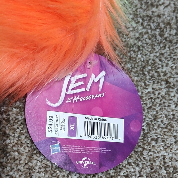 JEM And The Holograms Colorful Faux Fur Vest UNIVERSAL STUDIOS - Picture 4 of 7